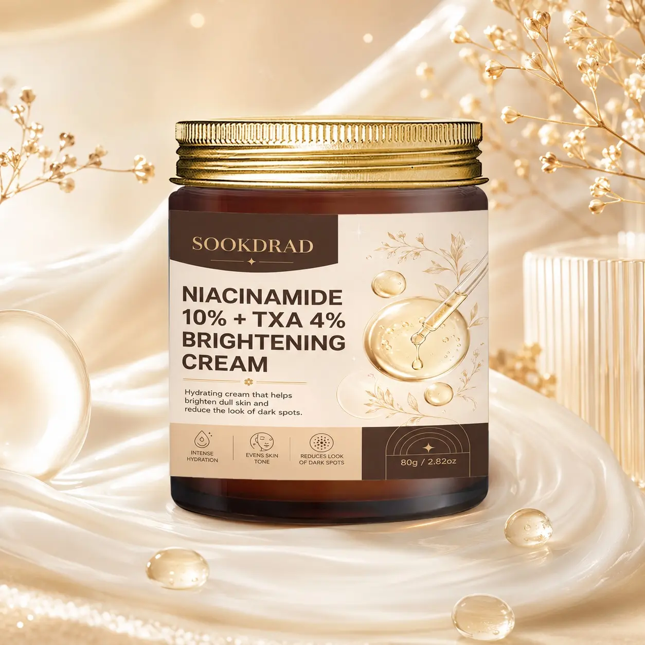 Niacinamide 10% + TXA 4% Brightening Cream, hydrating, brightening, even skin tone, reduces dark spots, facial cream, 80g