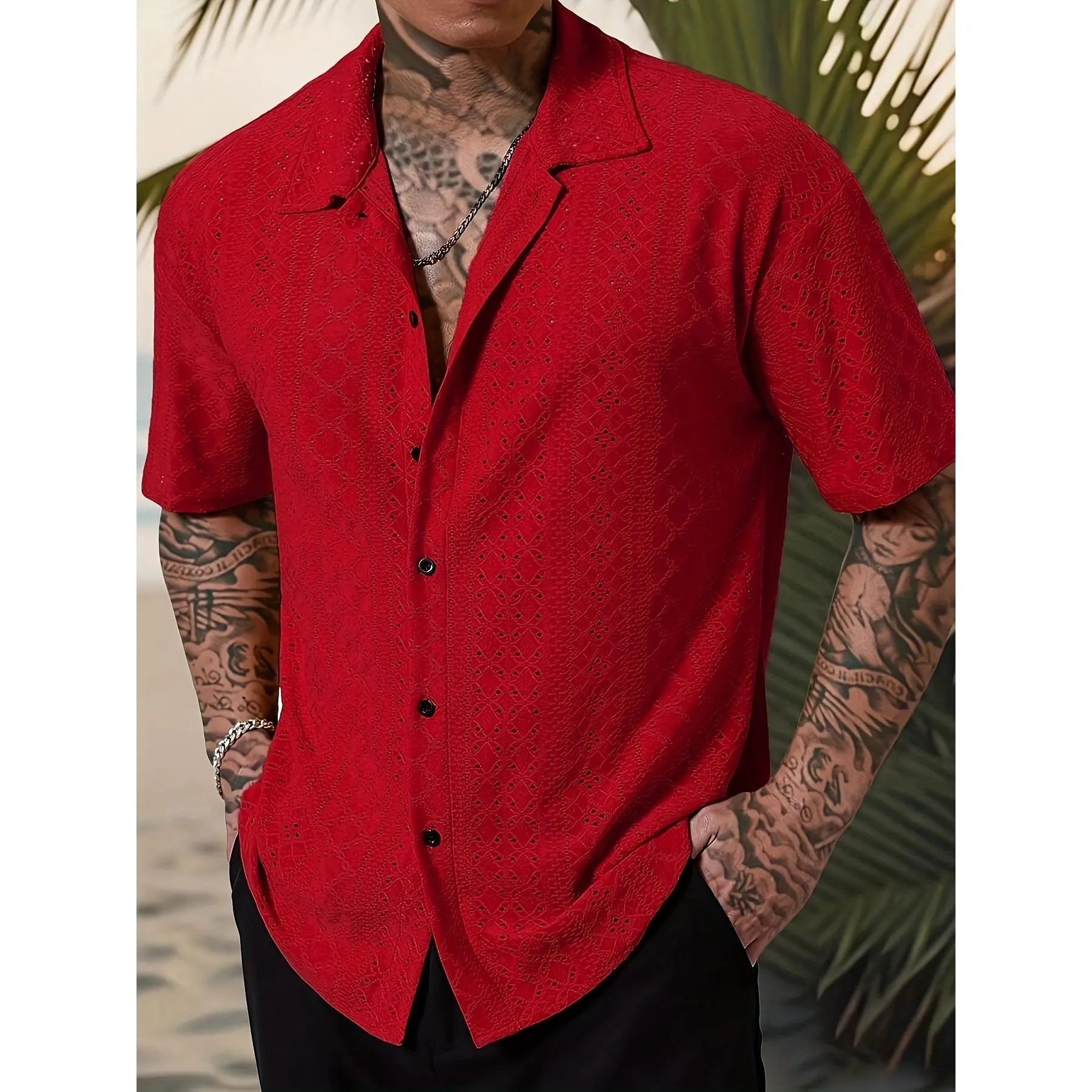 Men's Solid Color Button Casual Shirt