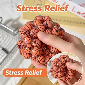 Basketball Handmade Squeeze Toy, Soft Texture Manual Compression, Sports Style, Office & Holiday Gifts, Desk Decoration