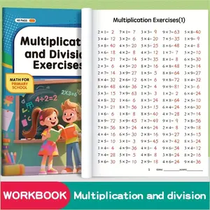 New learning and education writing aids - 48-page durable multiplication and division arithmetic practice book, enhances calculation skills, handwritten math book, educational toy, suitable for school supplies and Christmas gifts, classroom activities, ho