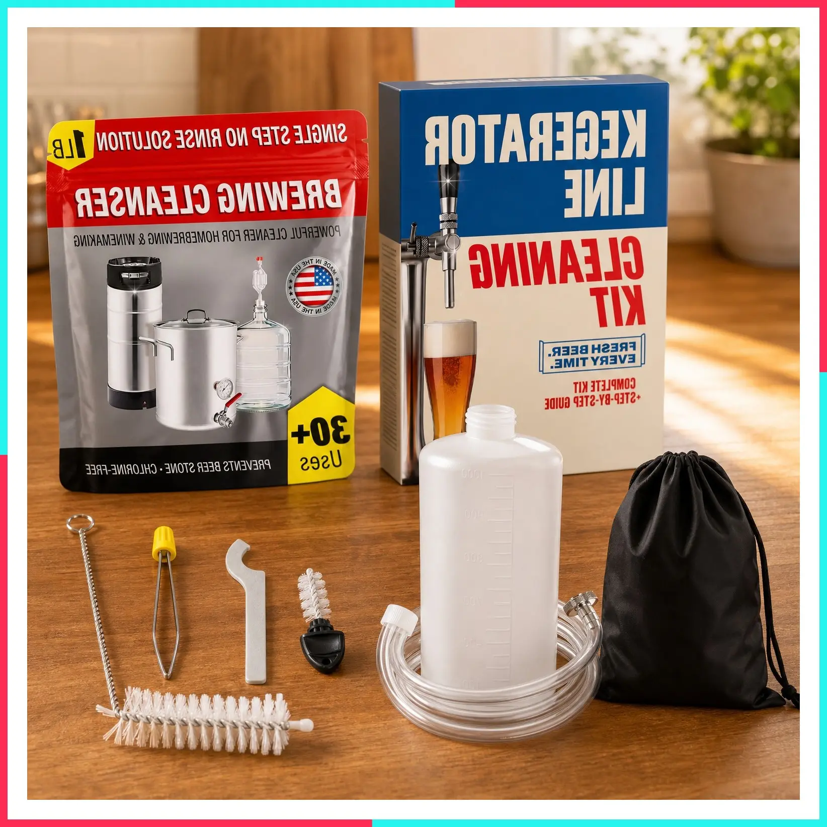 Kegerator Cleaning Kit – No-Rinse Cleaner for Beer Lines, Kegs & Taps