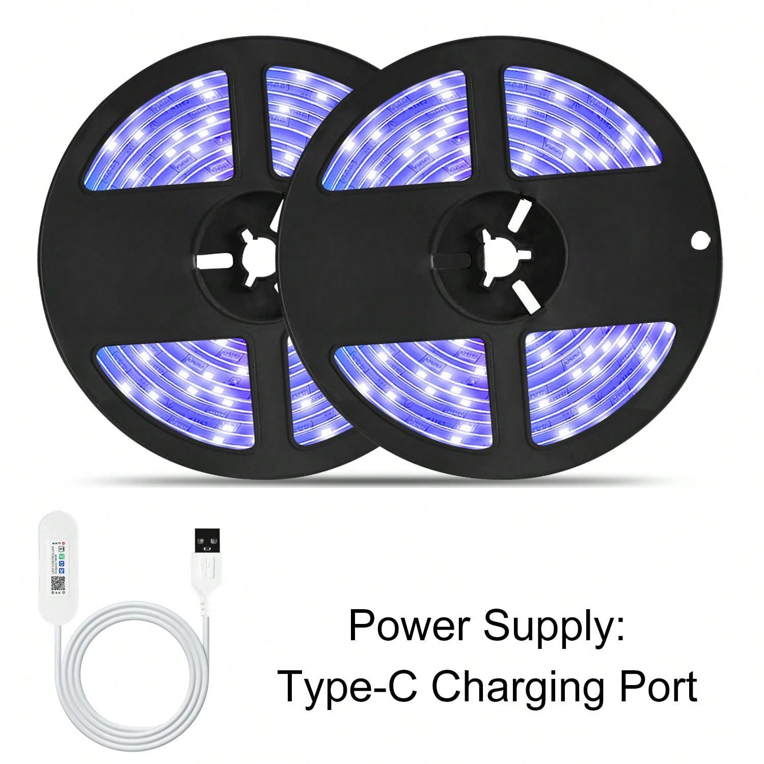 LED Nightstand With Drawers, LED Night Stand With Charging Station, Bedside Table For Bedroom, Modern Night Stand With 2 Wood Drawers End Side Table For Bedroom, Black/ White/ Grey