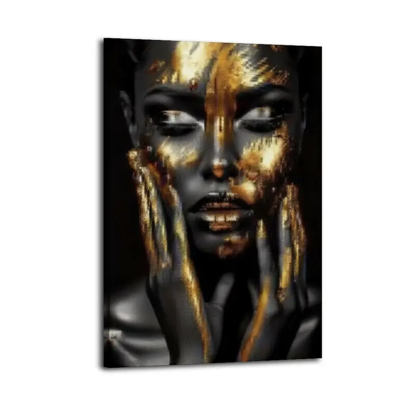 African Queen Portrait Poster Canvas Wall Art Home Decorative Prints Fade-Resistant Canvas Print Various Size for Home Gym Office Wall Decor