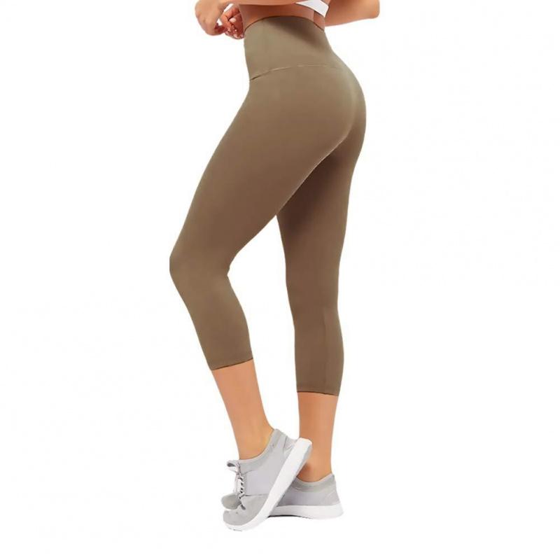 High Waisted Yoga Capris Butt Lift Tummy Control Quick Dry Slim Fit Workout Athletic Leggings