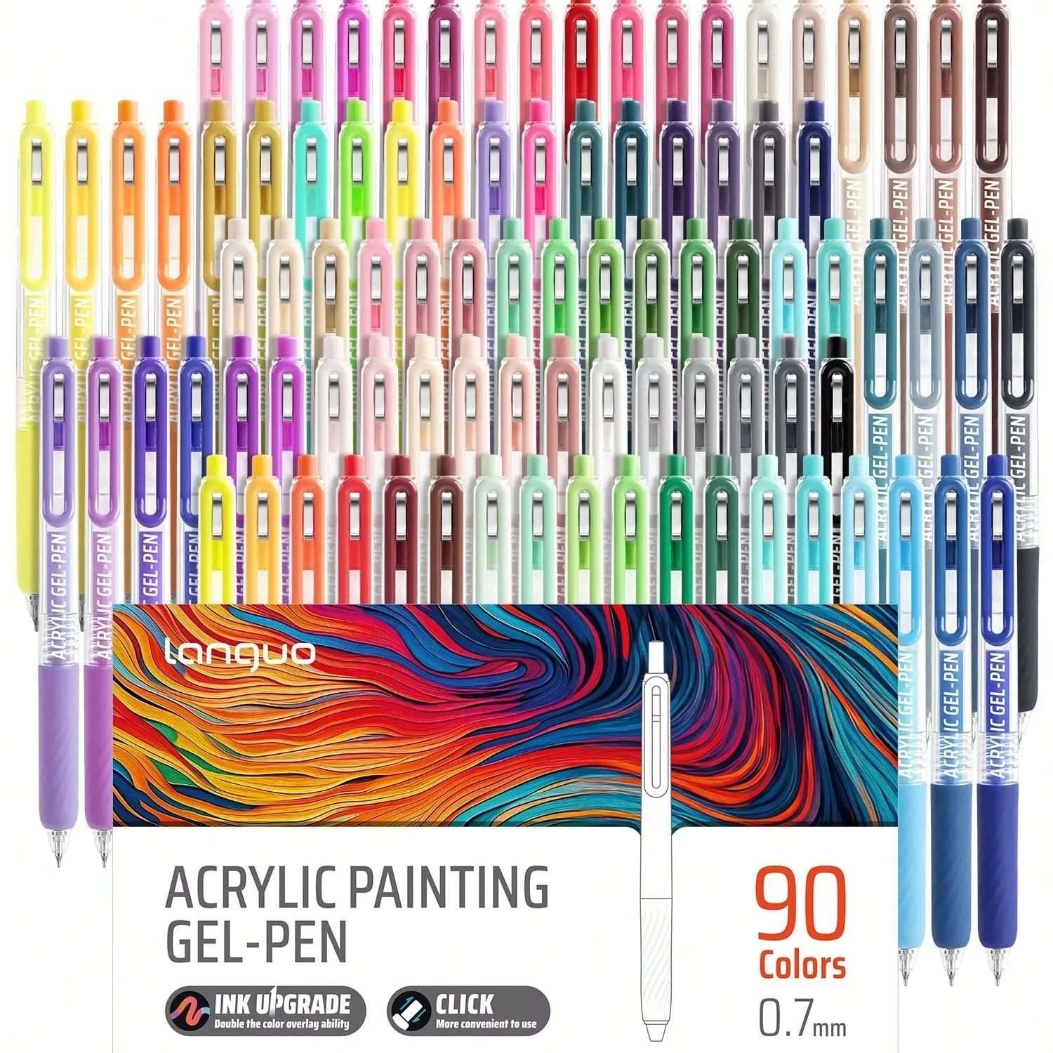 36-90 Colors Markers Set, Push Button Acrylic Pens, 0.7mm Stainless Steel Tip, Smooth Ink, Portable, High Capacity, Art & Anime Drawing