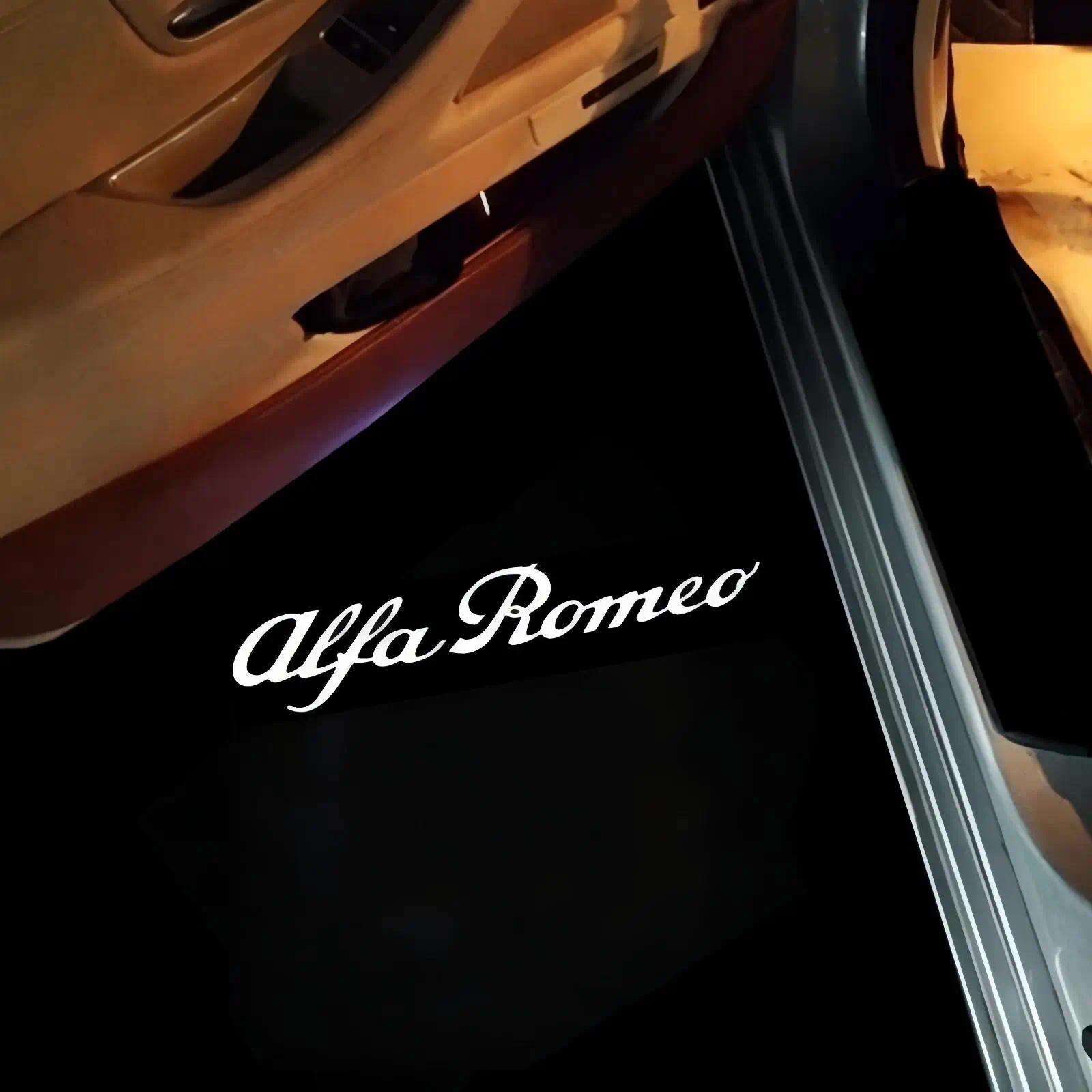 2X LED Car Welcome Logo Light Door Projector Light For Alfa Romeo Giulia 952 Tonale Mito Stelvio 949 Spider 159 166 GT Giulietta