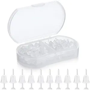 200 PCS Clear Plastic Earrings, Transparent Plastic Post Studs, Flat Silicone Earrings for Sports and DIY