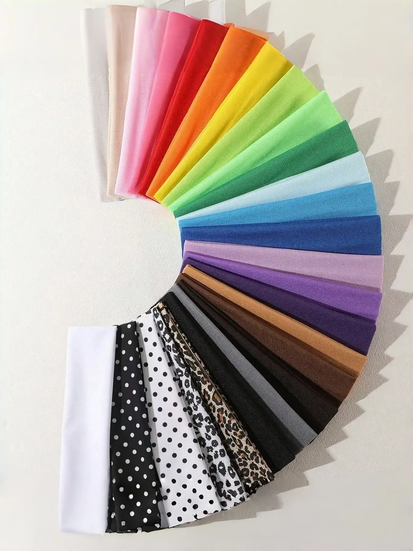 26pcs Women Polka Dot Sport Headbands, Sweat-Wicking Elastic Durable, Yoga Running Spa Face Washing, Unisex Fashion Accessories