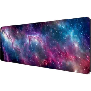 Thin Extended Gaming  Pad (31.5 * 11.8 * 0.08 inch) with Stitched Edges Large Mousepad Long XXL Keyboard and  pad Desk Mat for Gaming Office &  - Galaxy Nebula Space