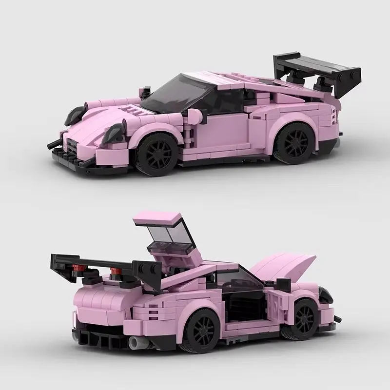 Moc Sports Car Building Blocks Set, 374 Pcs DIY Gt Race Car Model Bricks, Collectible Vehicle Toy Gift for Kids & Adults