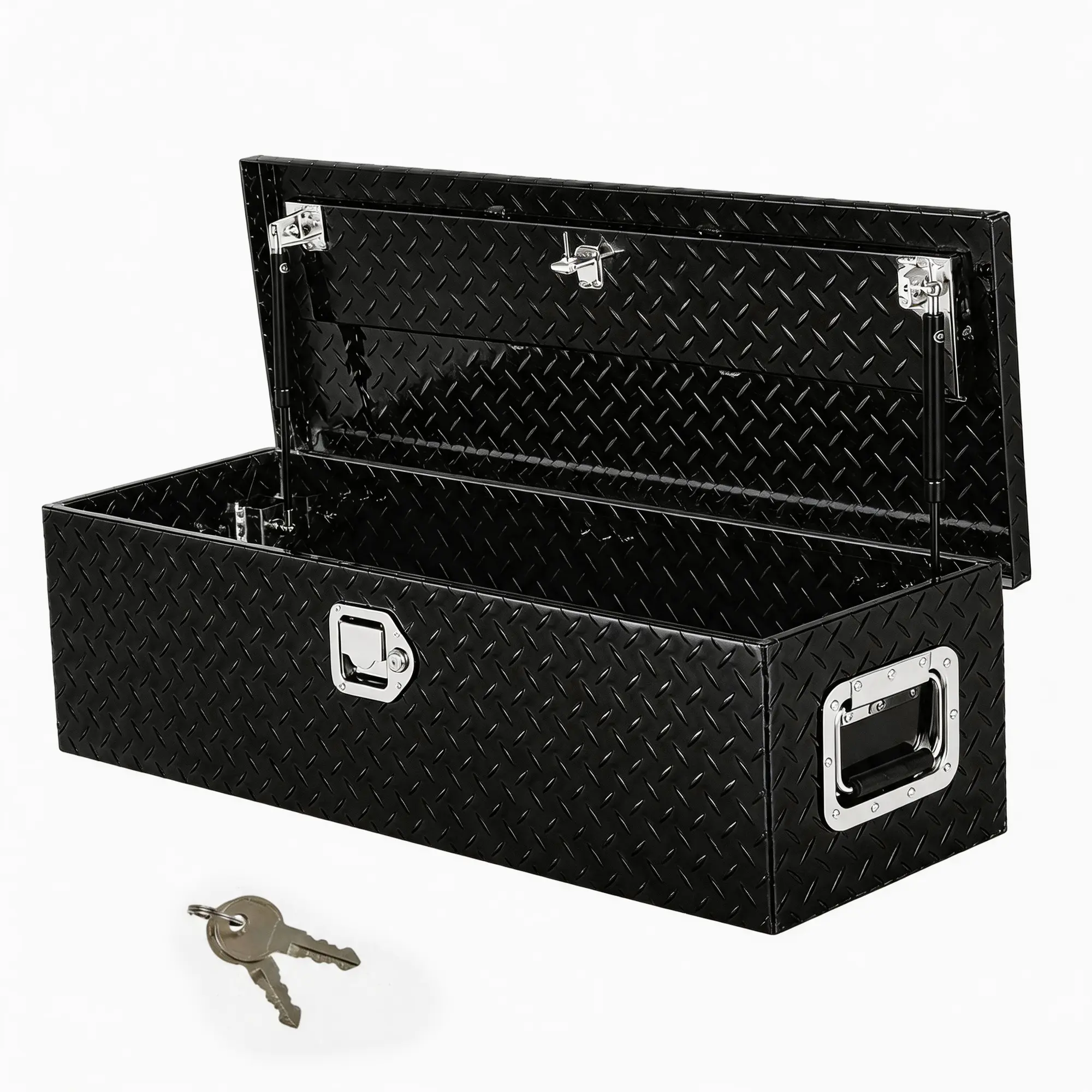 Heavy-Duty Aluminum Truck Bed Tool Box – Weather-Resistant Storage Organizer for Pickup – Secure Locking, Durable Construction