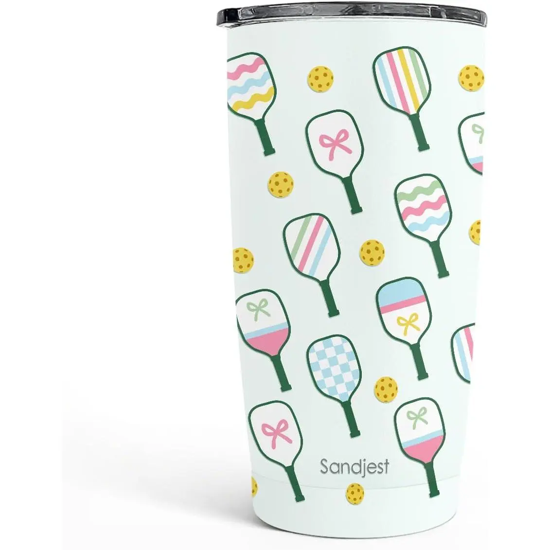 Pickleball Tumbler 20oz, Stainless Steel Travel Cup with Lid, Insulated Coffee Mug, Pickleballs Gifts for Women Girls Friends Sisters Players on Birthday Christmas
