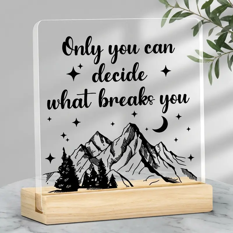 ACOTAR Acrylic Desk Sign, 1 Count Letter Pattern Decorative Ornament, Minimalist Room Decor, Durable Bookish Plaque, Birthday Shelf Accessory for Book Lovers, Office Home Decor, Desk Signage Decoration, Indoor Home Decoration, Decoration Items