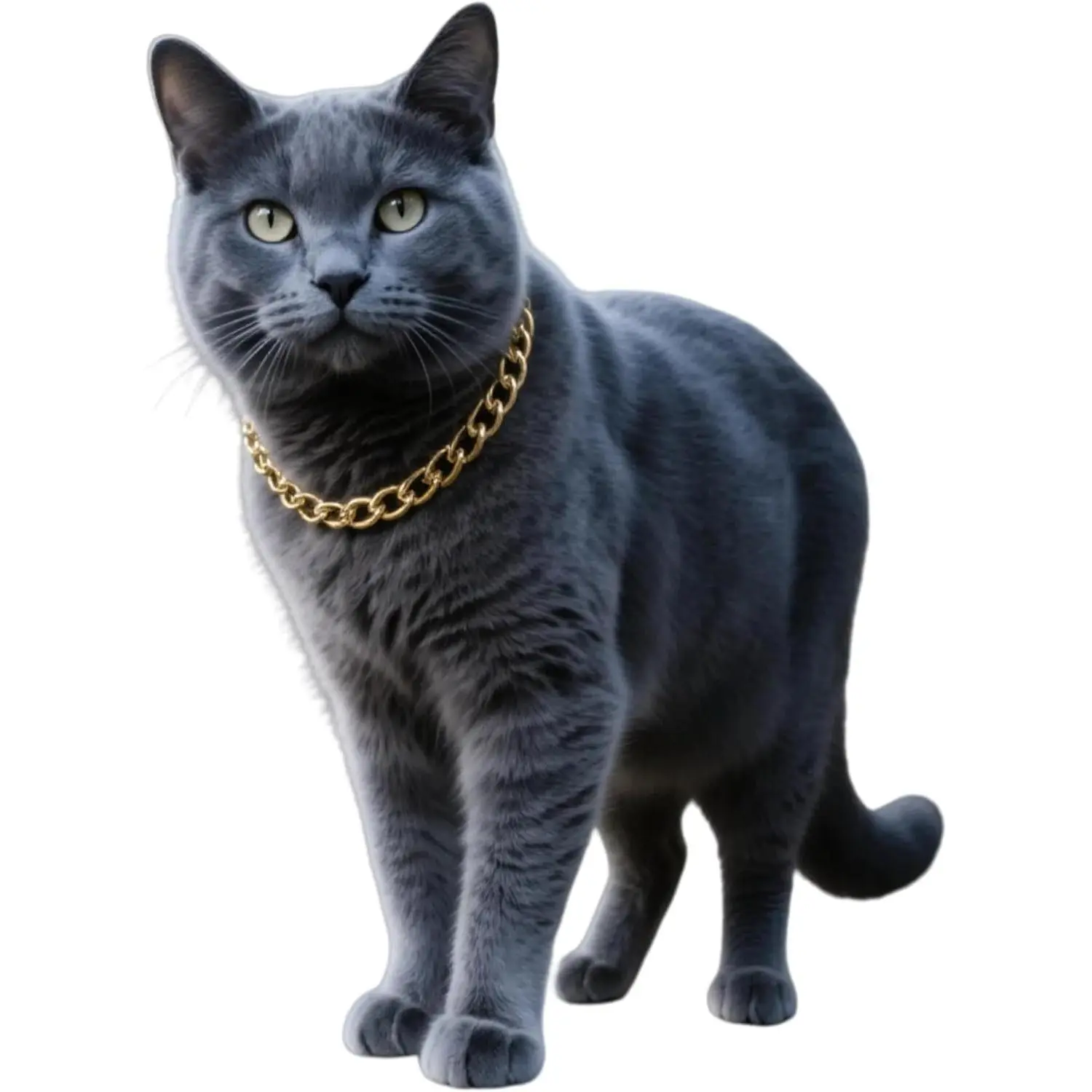 Gold Cat Chain Collar,Adjustable Cuban Link Necklace for Cats, Lightweight & Durable Metal Pet Jewelry, Stylish Decorative Accessory (Gold, S)