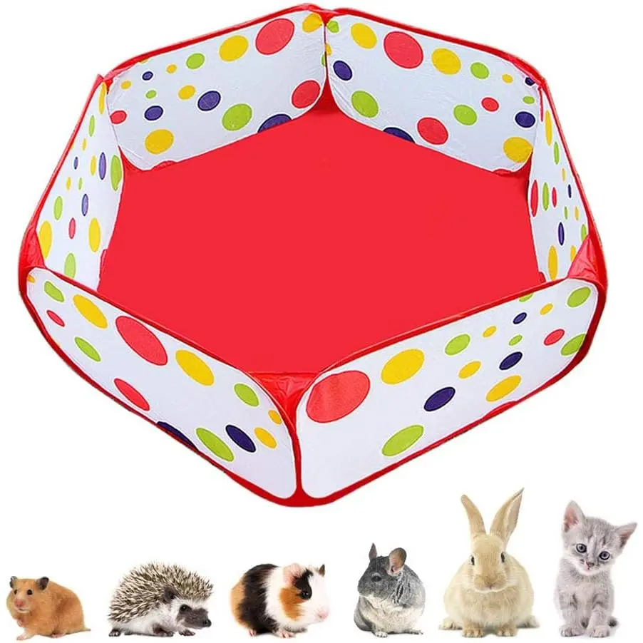 Pop-Up  Playpen for Small Pets – Quick Open & Fold-Flat Hamster Play Pen · Indoor & Outdoor Playpen Bunny Pen with Travel-Friendly for Gunea Pig, Hedgehog, Bearded Dragon