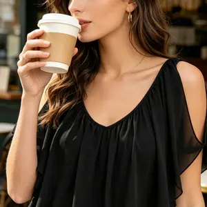 Women Deep V Neck Shrug Cardigan, Chiffon Spliced Stretch Fabric Casual Layering Top, Versatile Solid Fashion Shawl Blouse for Daily Outfit