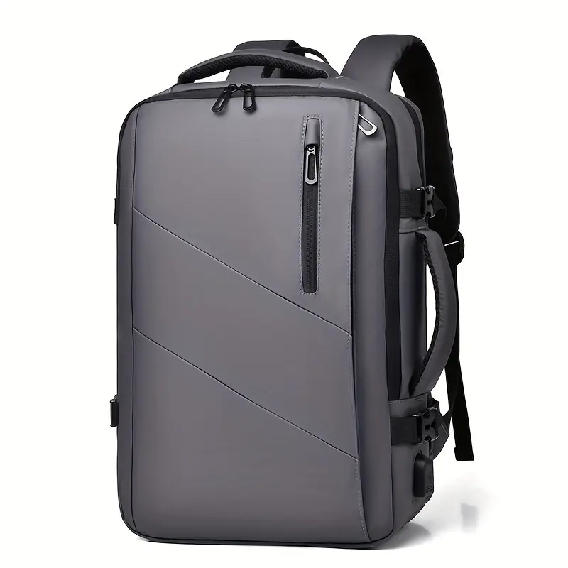 Unisex Waterproof Travel Backpack with Zippers - Minimalist, Spacious, Multi-Pocket, Portable, Stylish Luggage Bag for Commute & Camping - Backpacks for School, Business Use