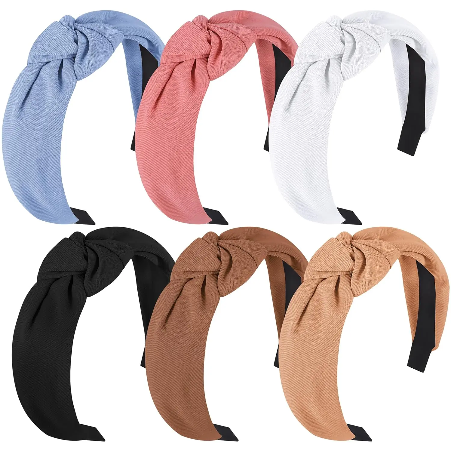 Headbands for Women Girls - 6PCS Stylish Top Knotted Headbands - Knotted Headband for Women - Head Bands Wide Hairband Hair Accessories