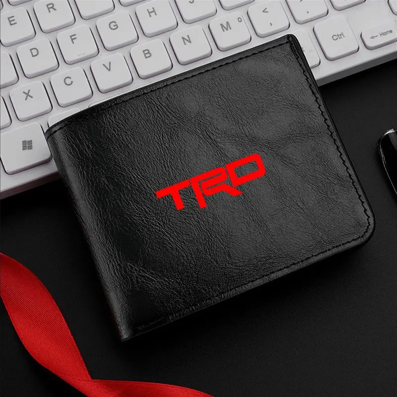 Leather Wallet Gift Coin Cash Credit Card Holder Purses For Toyota TRD Logo Corolla Chr Avensis Yaris Camry Racing Accessories