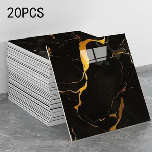 20 pieces of marble veneer and adhesive wall panels, waterproof moisture-proof bathroom wall panels, PVC foam wall panels, Peel and stick panels for walls, suitable for kitchens, bathrooms, living rooms
