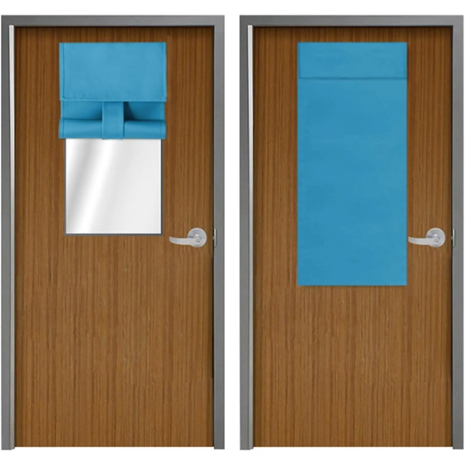 Classroom Door Window Cover Self Adhesive Blackout Thermal Door Curtain | No Drill, Stick , No Tools, Black out Shades, , Easy Install, for School Office Door Window, 9.8x39inch