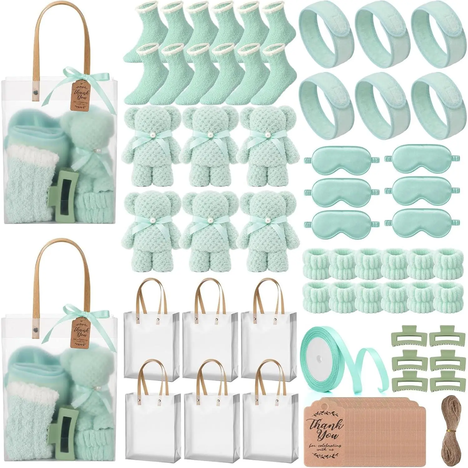 143 count Green   Basket for Women, Self Care Relaxation  Set, Bridal Shower Party Favors for Guests, Thoughtful Birthday Bachelorette Gifts for Her