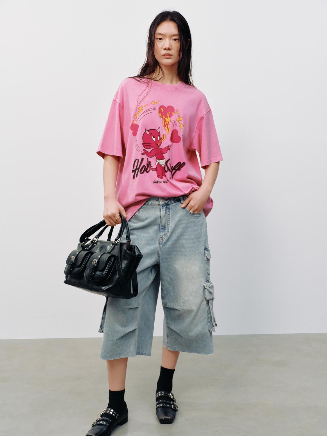 URBAN REVIVO 2026 Summer Women's Fun Graphic T-Shirt UYV460066