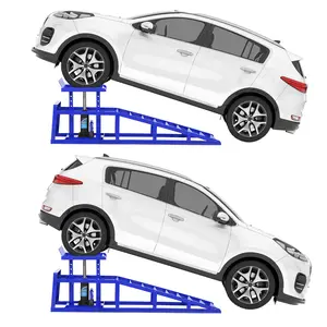 5 Ton Hydraulic Car Ramps (2 Pack), Heavy Duty Vehicle Lift Ramps with Adjustable Height 9.8"-15", Ideal for Oil Change, Auto Repair, Home Garage, Truck SUV Sedan, Blue