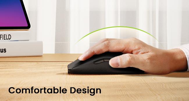 Bluetooth Wireless Mouse for MacBook Pro/Air, USB C Mouse, EM15 Rechargeable Compact Portable for Laptop, iPad, Tablet, Chromebook-Black