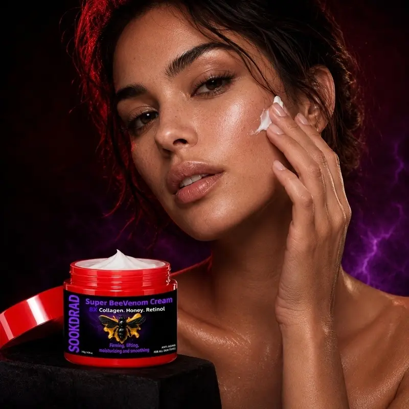 Super BeeVenom Cream, 8X Collagen, Honey, Retinol, Anti-Aging, Firming, Lifting, Moisturizing, Smoothing, All Skin Types, 140g