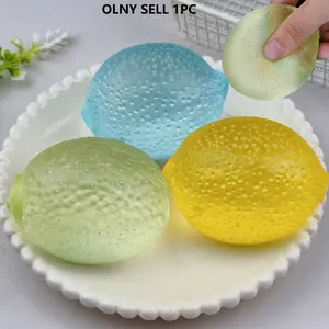 Squeezeable lemon-shaped malt candy stress relief toy, soft slow-rebound, lemon squeeze toy, realistic and soft pressure-relief toy for teenagers and young adults, party gift and creative present, suitable for birthdays/party/festival fillers