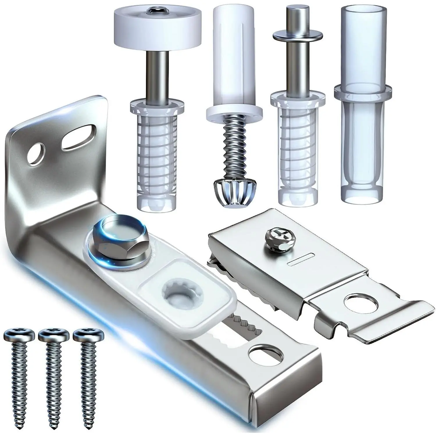 Bi-fold Door Hardware Repair Kit - Closet Door Hardware Set for 24 36 72 inch Track Folding Doors Accordion Pantry Hardware Replacement Parts for Home Include Top & Bottom Pivot, Bracket & Guide Wheel