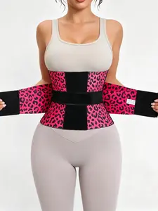 1 Count Women's Leopard Print Triple Wrap Compression Shapewear Belts, Fajas, Adjustable Triple-Layer Waist Trainer, Wild Pattern Curves-Hugging Corset, Anti-Roll Waist Cincher, Compression Girdle, Suitable For Daily Outings & Casual Social Events