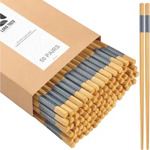 50 Pairs Bamboo Chopsticks Disposable | Separated | Reusable | Bulk Cooking Chop Sticks - （9.45in）
