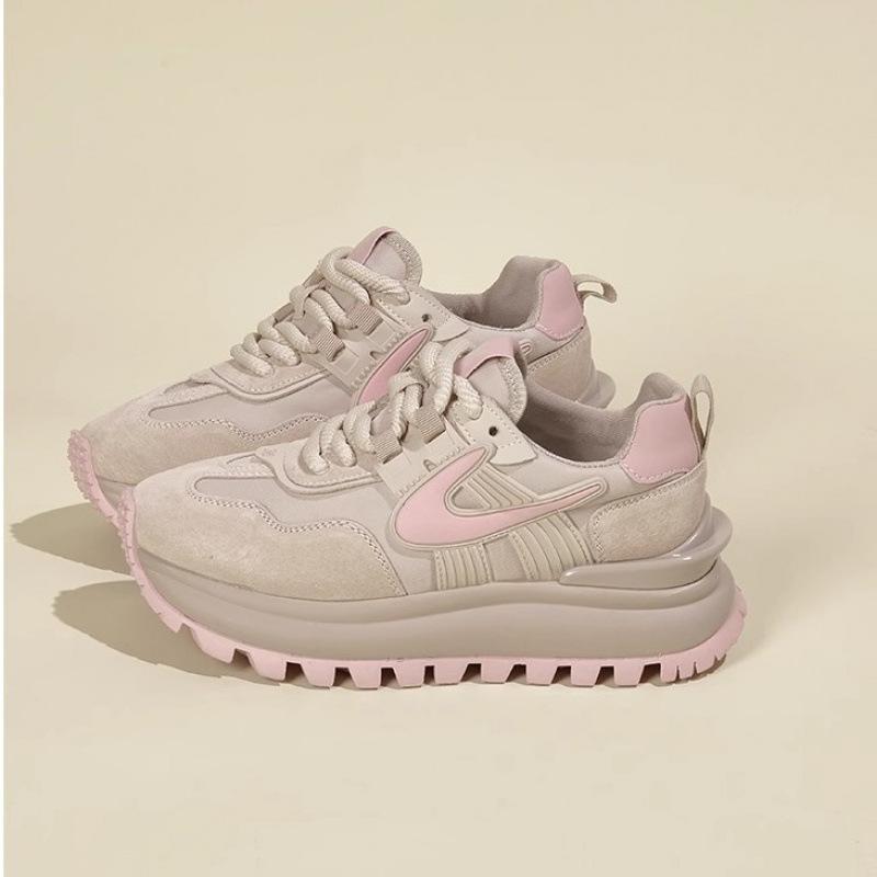 2026 Trend pink shoes - Women's thick-soled fashion shoes, new spring dad shoes, lightweight, classic and versatile sneakers, comfortable antibacterial Girl Trainer