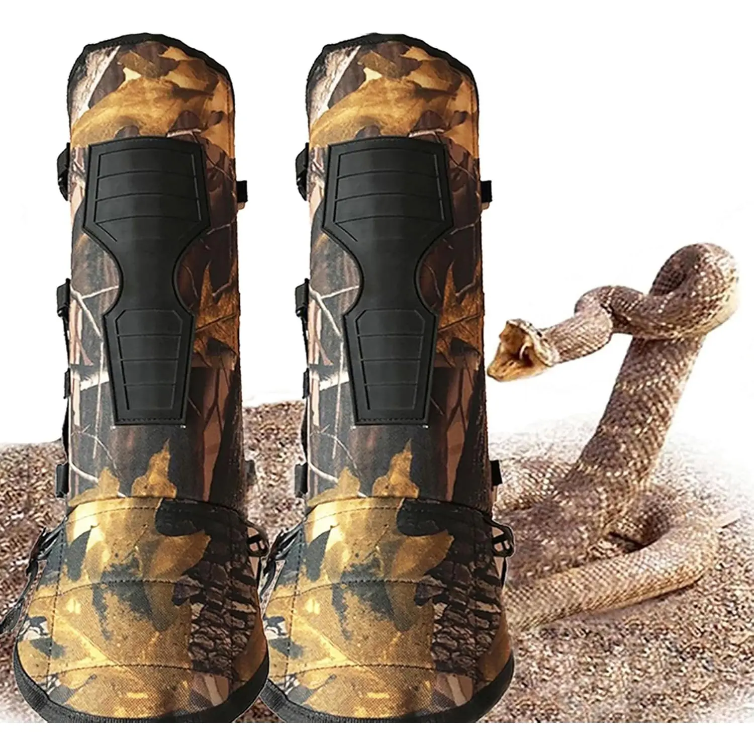 Snake Gaiters Anti-bite Snake Guards Lower Leg Armor Water Proof Comfortable Protection Gear for Hunting Hiking Outdoors Survival Kit Suitable for Men and Women (Classic Camouflage)