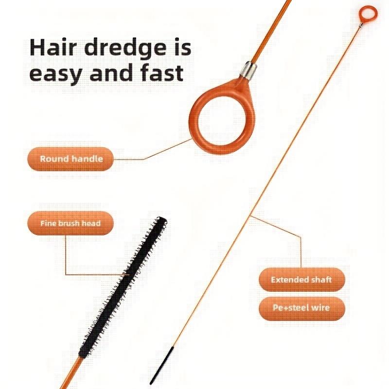 1/3pcs Extra Long Stainless Steel Drain Pipe Unclogging Hook, Nylon Coated - Suitable for Bathroom Sink, Bathtub and Shower Drain Pipes, Plumbing Snake Accessory|Flexible Snake Design|Durable Nylon Material, Drain Cleaning Too, Drain Clog Remover