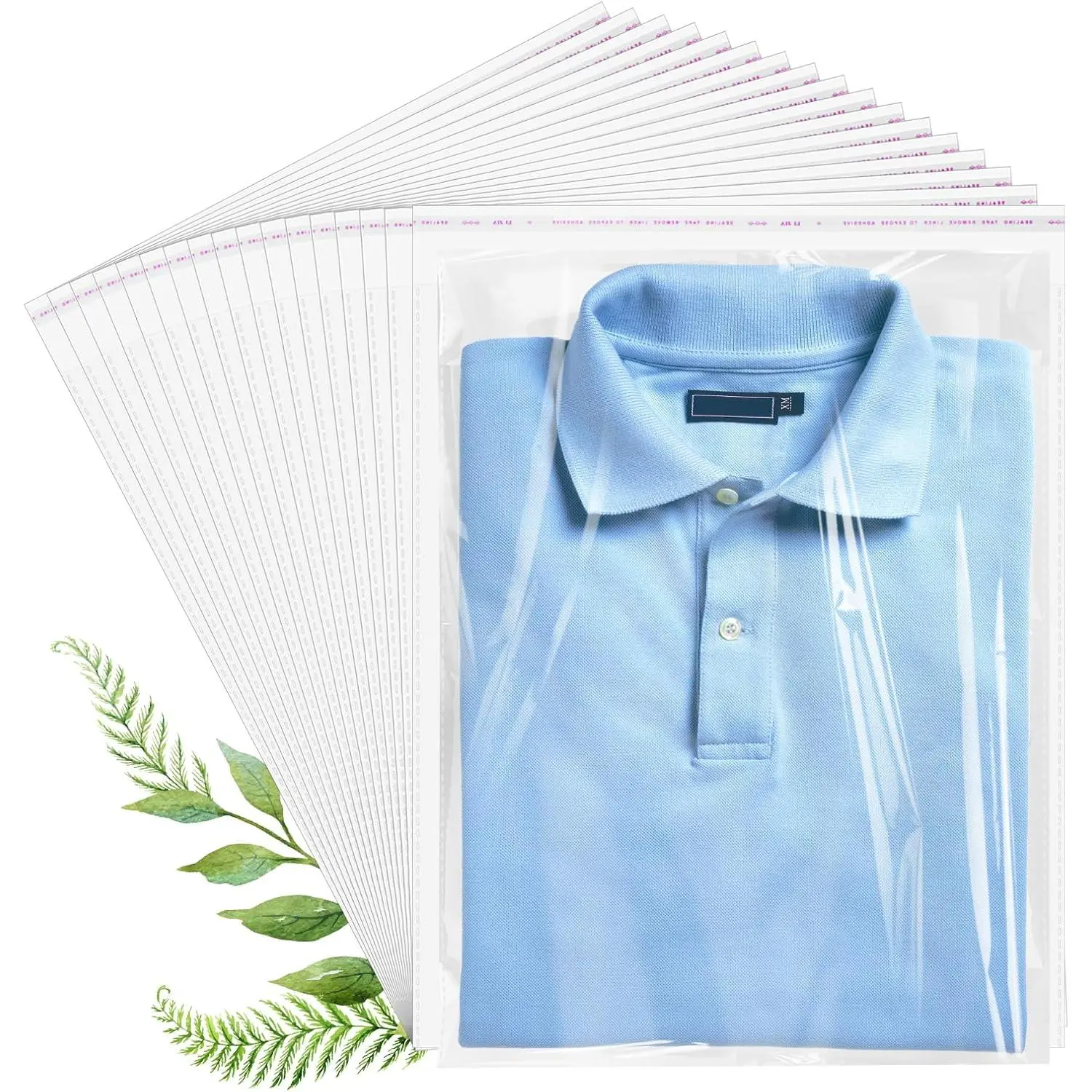 70 Pack 12x16" Clear Cellophane Bags, Transparent Plastic Bags for Shirts,  Wrapping, Party Favors & Artwork