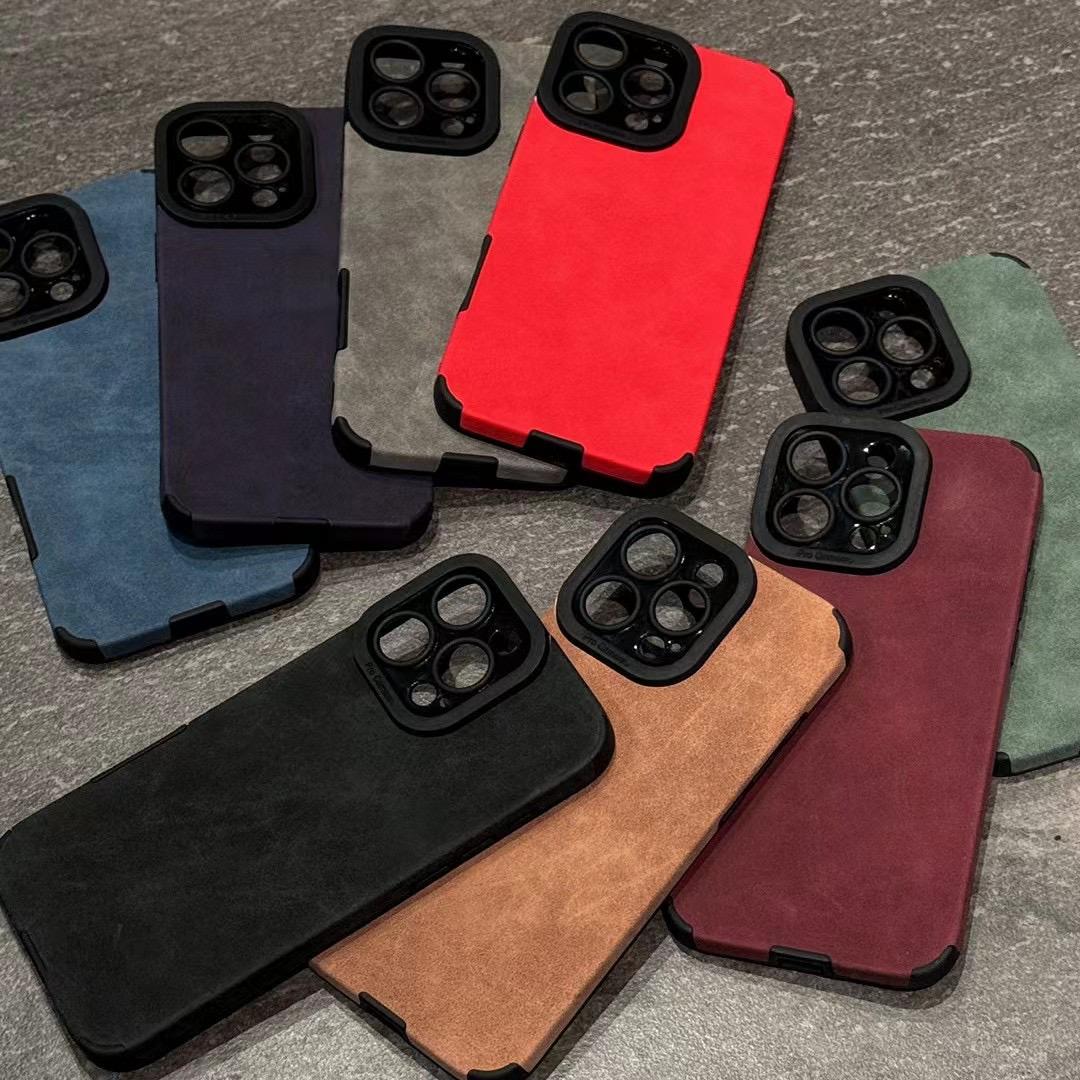2026 New Fashion Luxurious Imitation Deer Skin Matte Phone Case, Soft Shockproof Cover for iPhone 17 Pro Max, 16, 15, 14 Plus, 13, 12 Pro Max