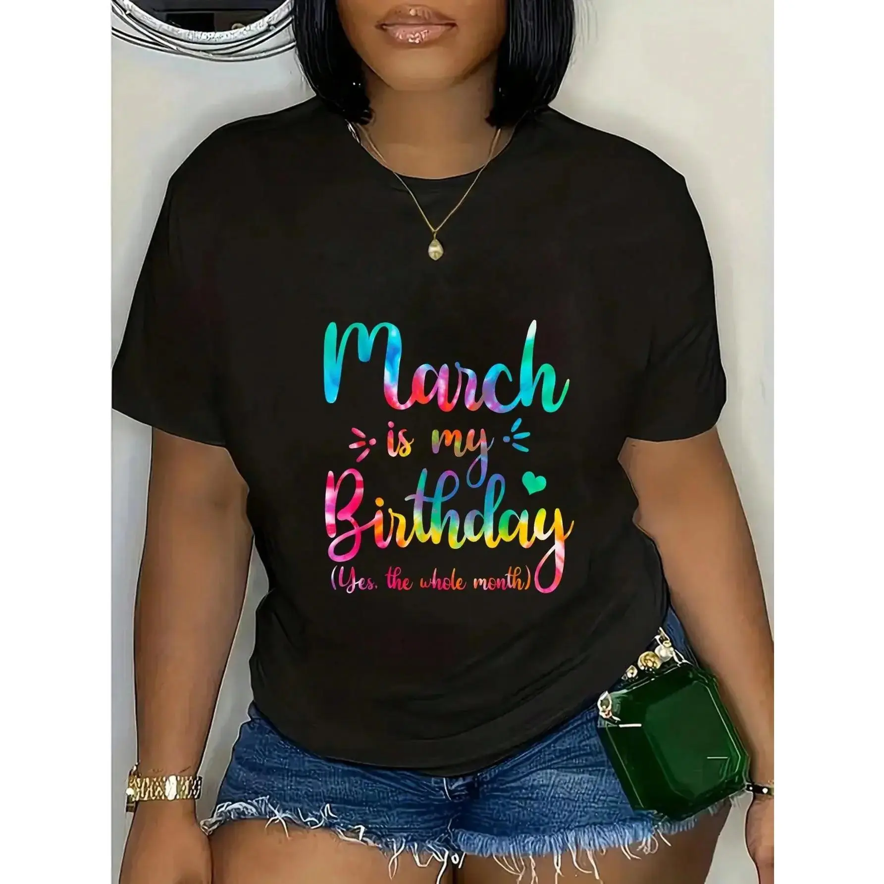 🎂 ✨ 100% Cotton March Is My Birthday Yes The Whole Month Tie Dye March Bday T-Shirt Casual Short Sleeve Shirt