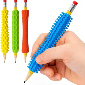 4-Pack Textured Silicone Pencil Grips–Sensory Fidget Sleeves Kids& Adults,ADHD &Autism Anxiety Relief,Quiet Classroom&Travel Fidget Tool Focus,Calm,and Fine Motor Skills