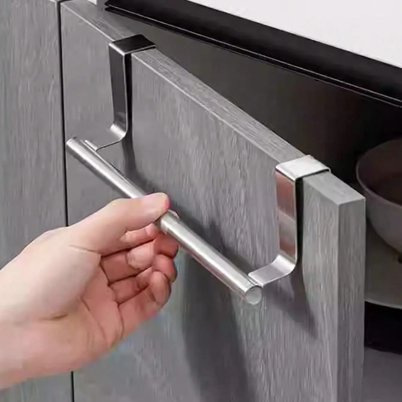 1pc Stainless Steel Wall Mounted Towel Rack, No Drilling Needed Towel Bar, Single Rod Bathroom Towel Holder, Suitable for Storing Dishcloth, Towel, Bath Towel, Bathroom Accessories