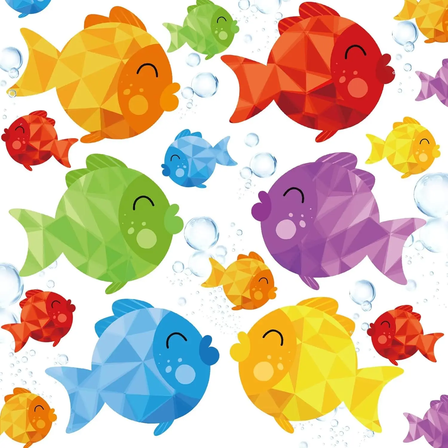 48 Pcs Colorful Fish Cutouts Bulk Mini Fish Accents Ocean Paper Cutouts Under the Sea Party Decorations with 100 Dots for Bulletin Board Summer Classroom Chalkboard Wall Decor, 2 Sizes