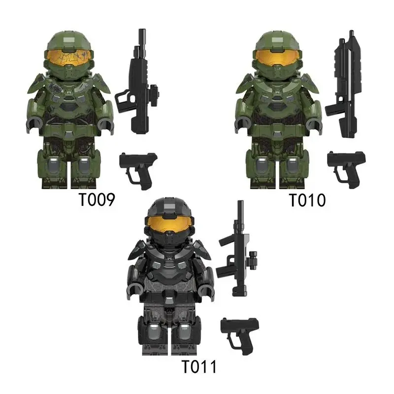 T009-T011 Sci-Fi Soldier Building Blocks Minifigures, Military Action Figures with Weapons, Kids Assemble Bricks Toys Boys Gift
