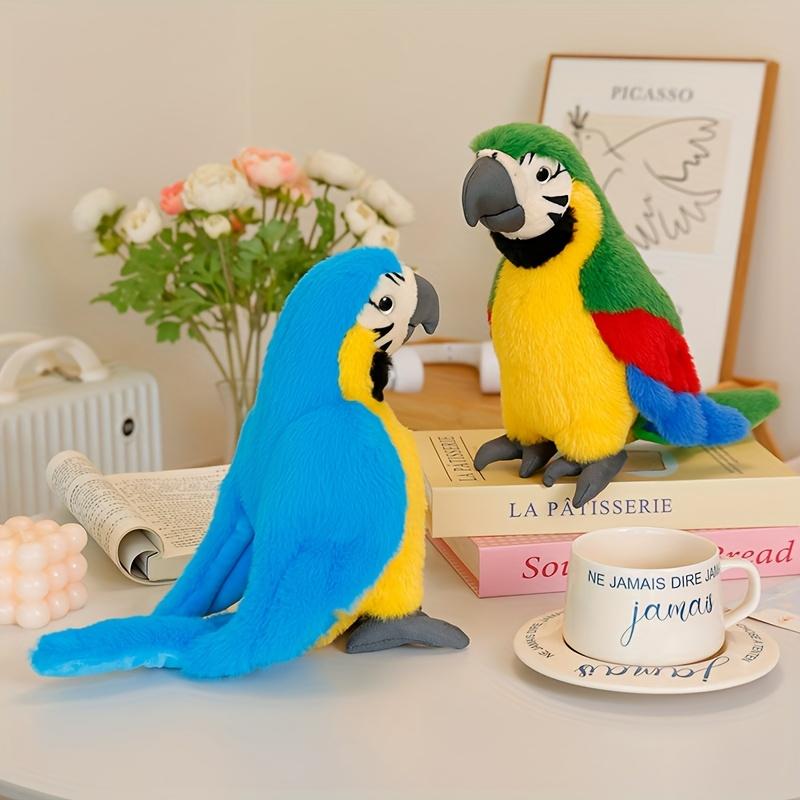 Plush Toy of a Parrot, Cute Fluffy Stuffed Bird, Cartoon-Style Parrot Doll Charming Home Decoration, Perfect Birthday Gift for Kids, Great Present for Halloween and Christmas