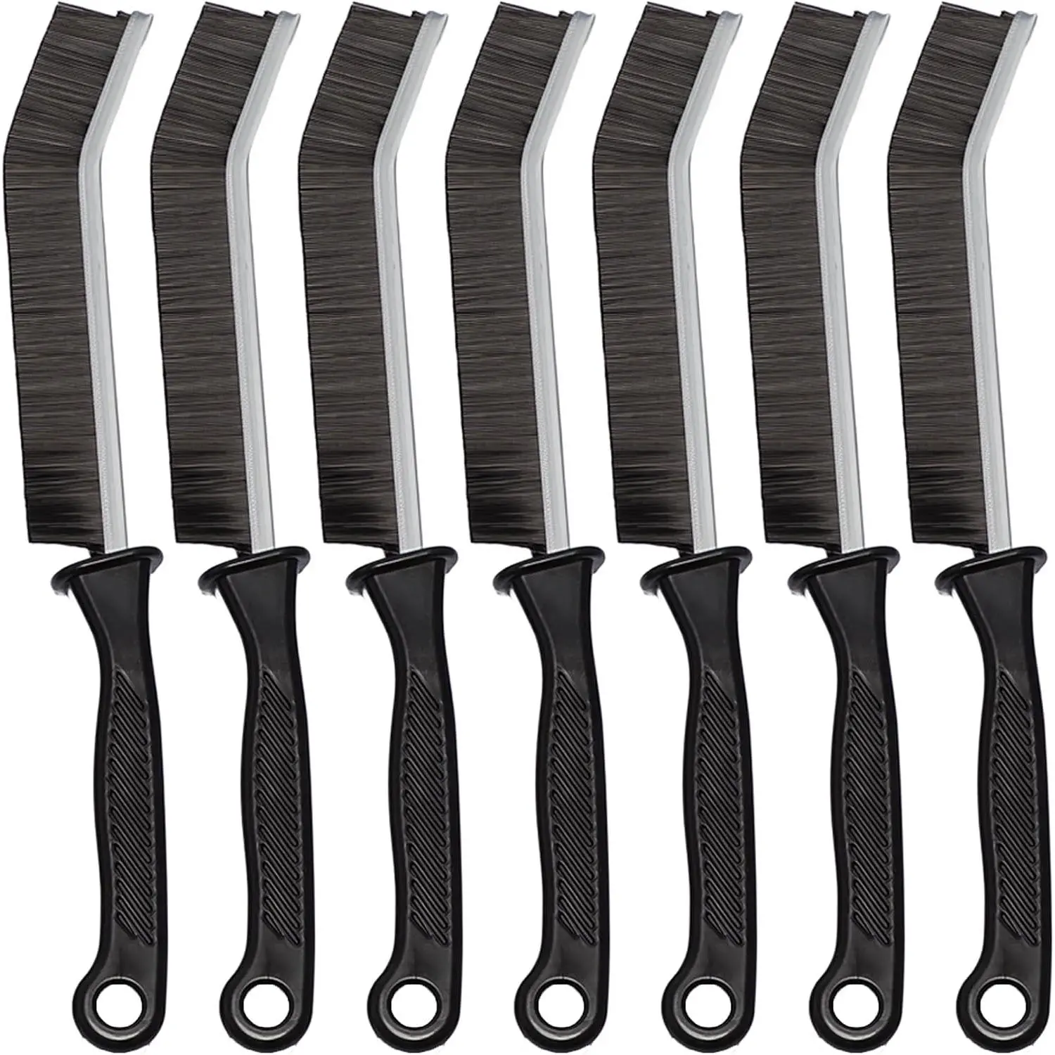 Crevice Cleaning Brush Set, Hard Bristle Grout Brush, 7-Pack | Narrow Cleaning Brushes with Stiff Bristles for Grout, Gaps, Kitchen Sinks, Bathroom Tiles, Window Tracks and Tight Spaces