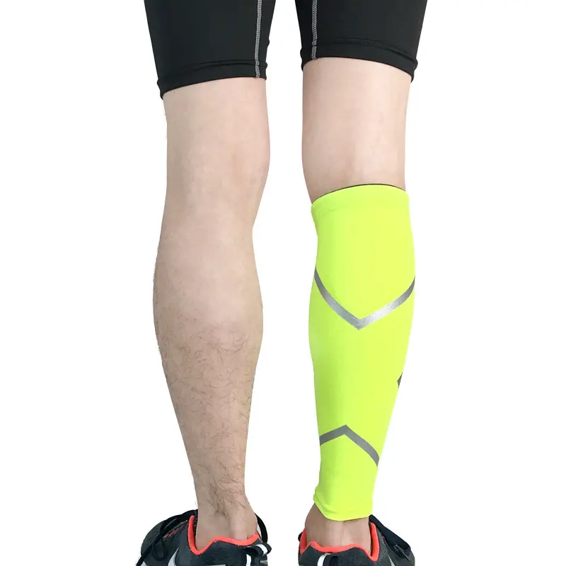 Unisex Compression Calf Sleeves - Breathable Reflective Sports Support Brace | Moisture-Wicking Polyester Material | Relieves Fatigue, Shin Splint Pain And Cramps | Suitable For Basketball, Soccer, Running, Cycling, Hiking And Outdoor Training