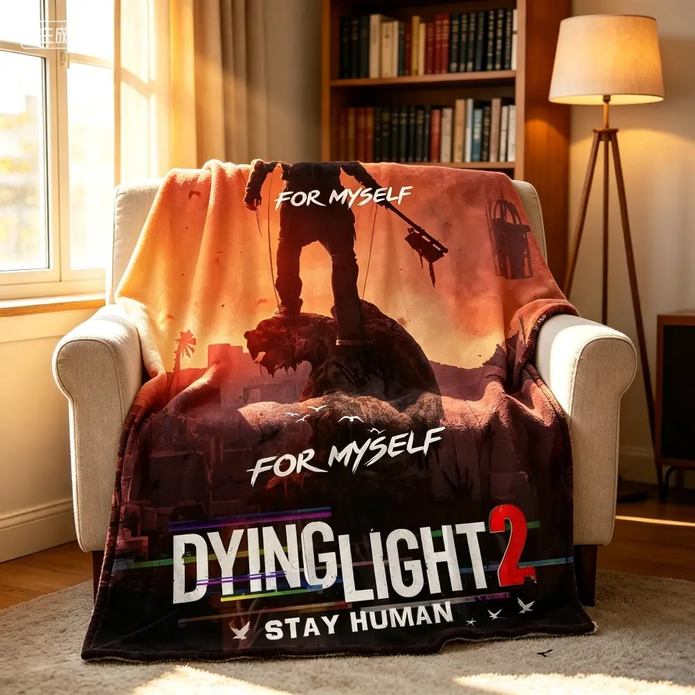 Zombie Survival Game Inspired Flannel Blanket, Soft Cozy Lightweight Throw for Adult Blanket Kids Blanket, Dark Horror Action Design Summer Cooling Air Conditioner Blanket for Sofa Bed Bedroom Gaming Room Travel Gift