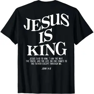 [100% Cotton] Bold Jesus Is King T-Shirt Featuring John 14 9 Scripture Verse.