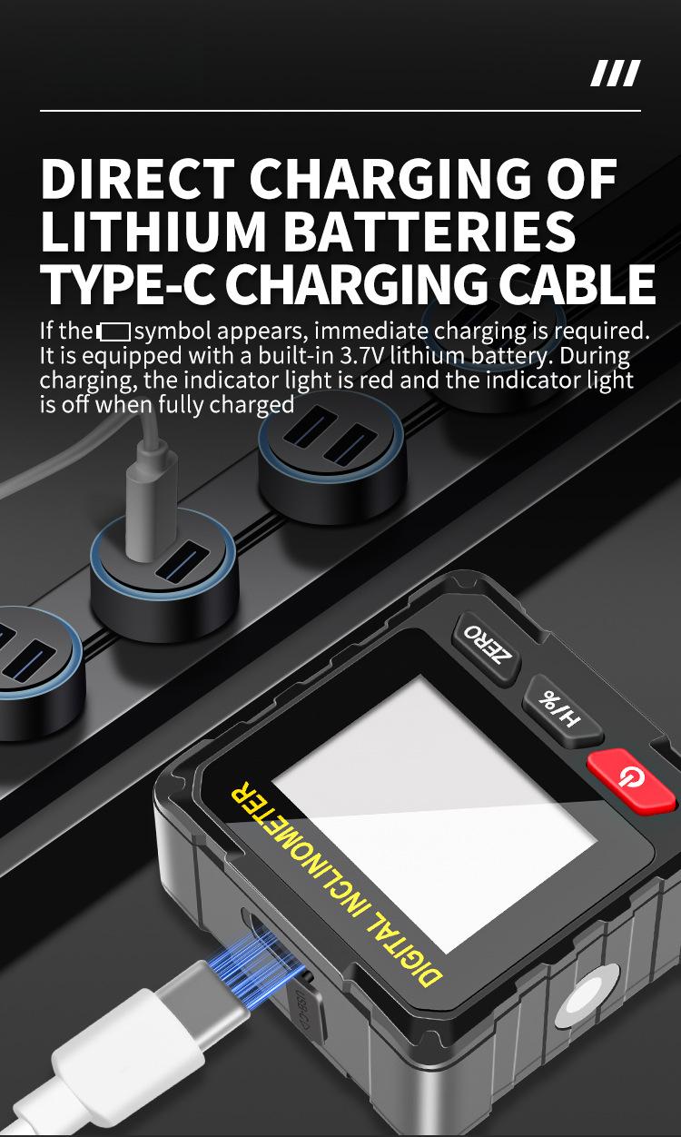 Measurable Four-Side Strong Magnetic Level Slope Straight Line Laser Goniometer Multifunctional Digital Display Inclinometer Multifunctional Stud and Wire Finder electronic laser Self-Leveling Rechargeable